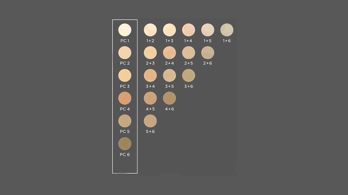 Intelligent mixing for highly varied shades: Power Chroma share recognition